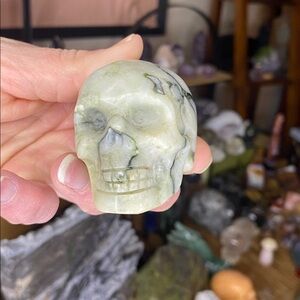 Unique Black Lace Serpentine Skull Carving